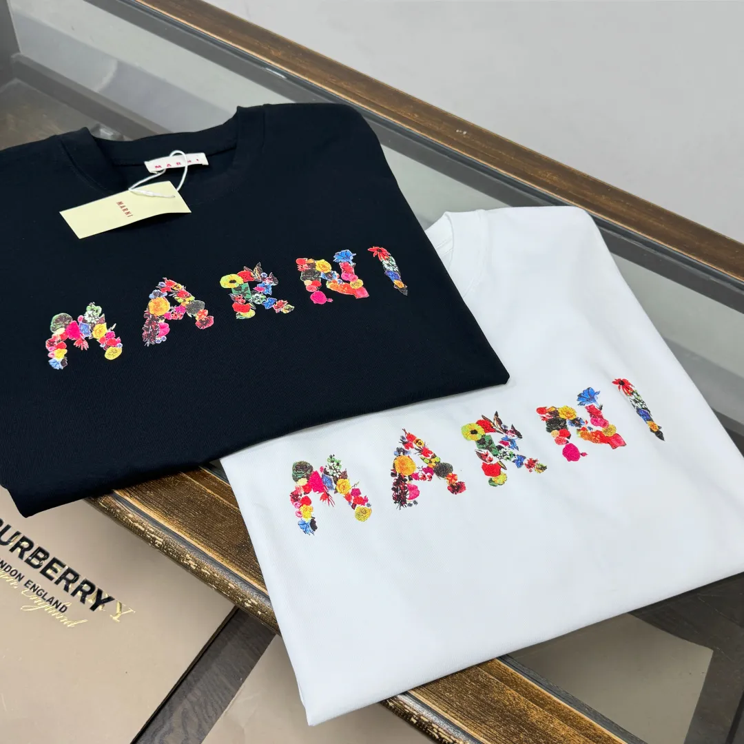 C⭐️MARNI 26 New Arrival T ～ Same Style～ ！ logo ！ ～Premium ， ， ， ， ， ， ， ， ， ！！ ：Black White Size：XS S M L（OS ）
